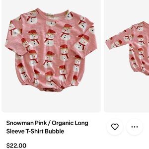 Snowman Pink Kids Bodysuit